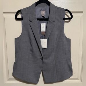 J. Jill Charcoal Women’s Blazer Vest, MP, 100% Wool